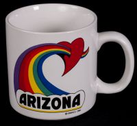 Arizona Rainbow Heart Coffee Mug Vtg 84